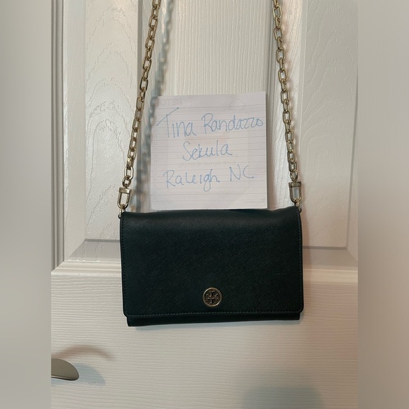 Tory Burch Robinson Saffiano Leather Crossbody Chain Wallet. - Picture 8 of 11